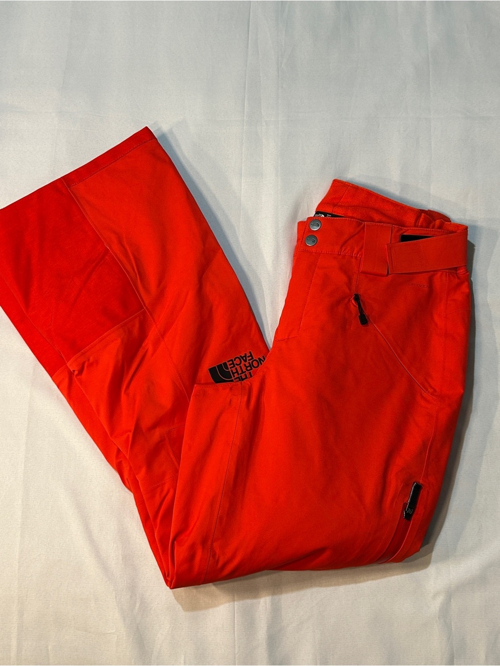 The North Face Lenado Ski Snow Pants Women's Medium Short Red Orange Ankle Zip